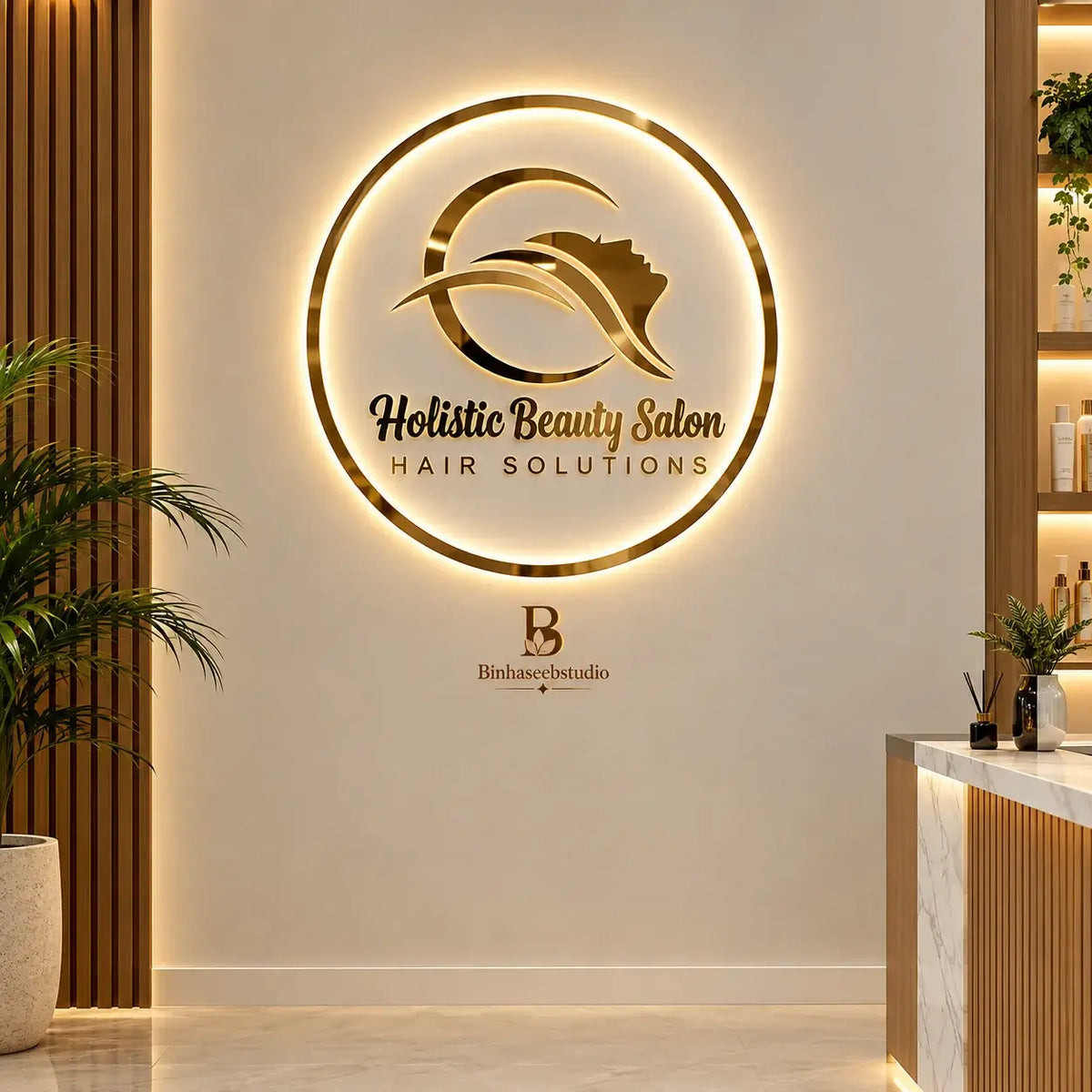 Custom LED Salon Sign – Personalized Acrylic Business Logo