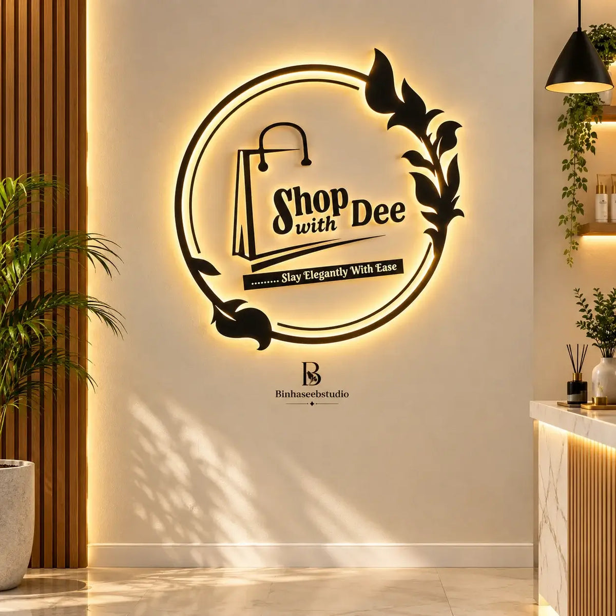 Custom LED Boutique Sign – Personalized Acrylic Business Logo