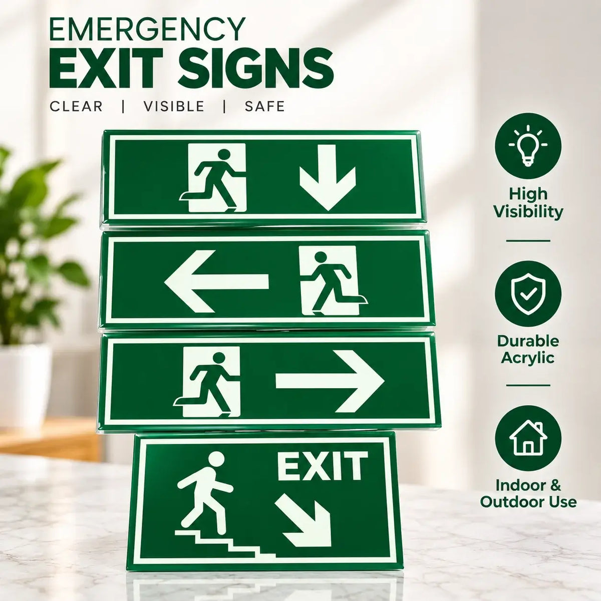 Acrylic Emergency Exit Sign Board