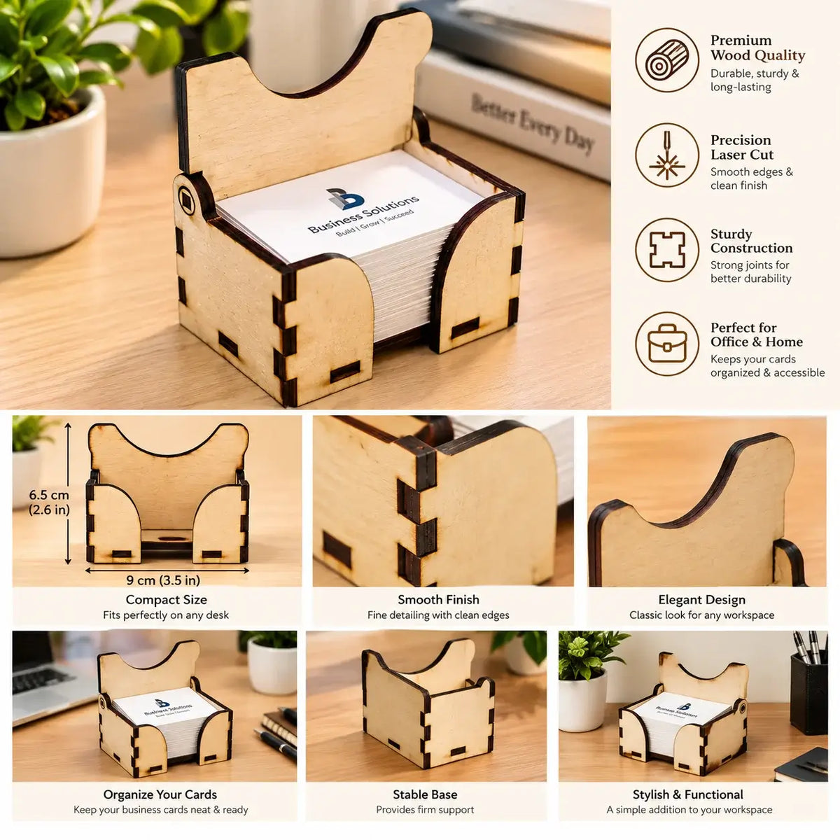 Wooden Business Card Holder