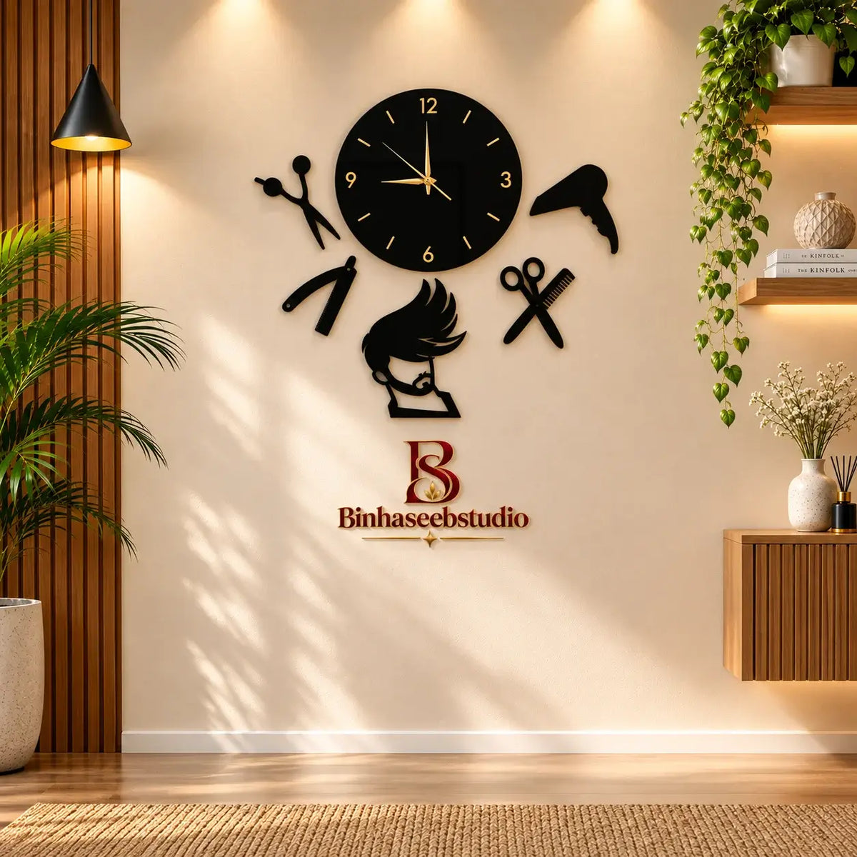 Premium Barber Shop Wall Clock
