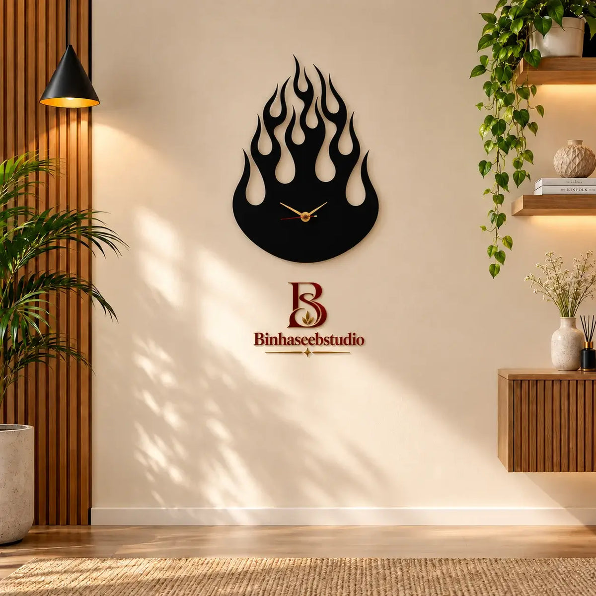 Flame Design Modern Wall Clock – Premium Decorative Wall Art