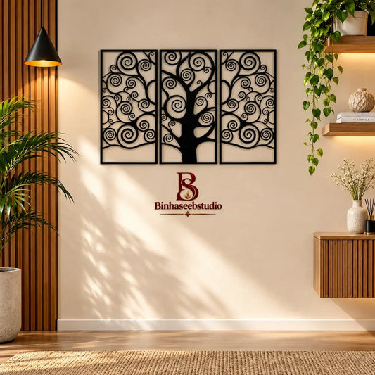 Tree of Life Metal Wall Art – 3 Piece Decorative Wall Panel