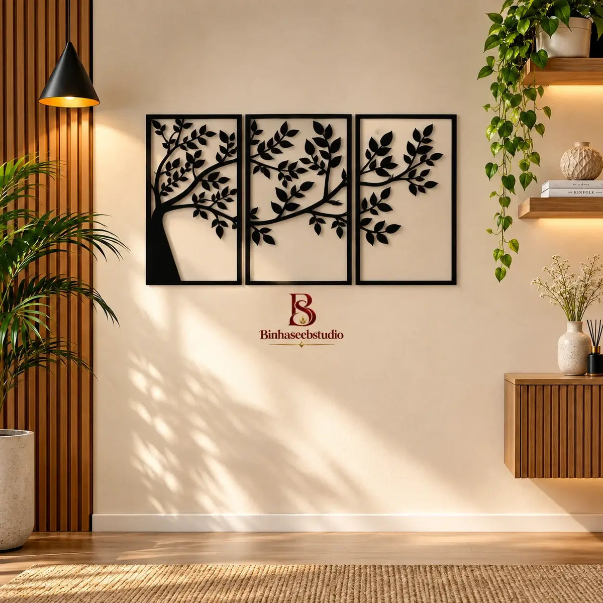Tree Branch Metal Wall Art – 3 Piece Nature-Inspired Wall Décor Set