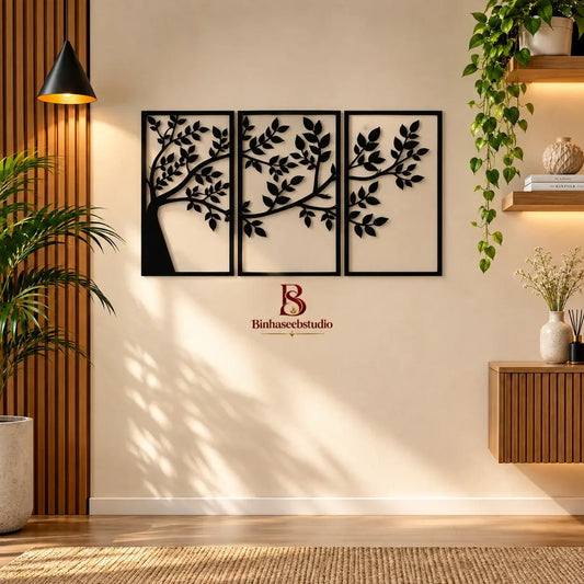 Tree Branch Metal Wall Art – 3 Piece Nature-Inspired Wall Décor Set