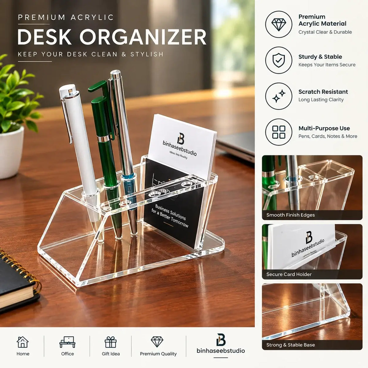 Premium Acrylic Desk Organizer