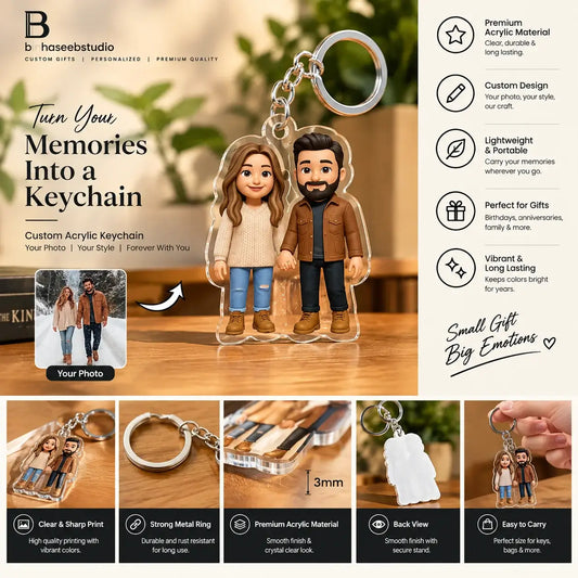 Custom Couple Acrylic Keychain