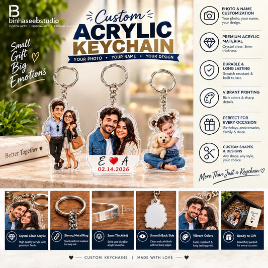 Custom Acrylic Photo Keychain Name