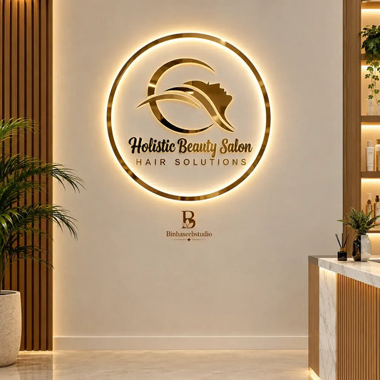 Custom LED Salon Sign – Personalized Acrylic Business Logo