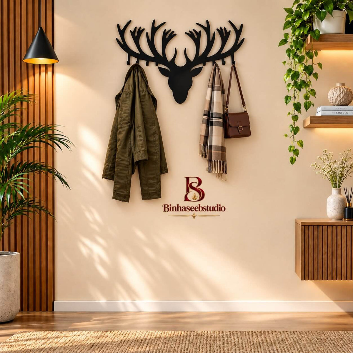 Deer Antler Wall Mounted Coat Rack